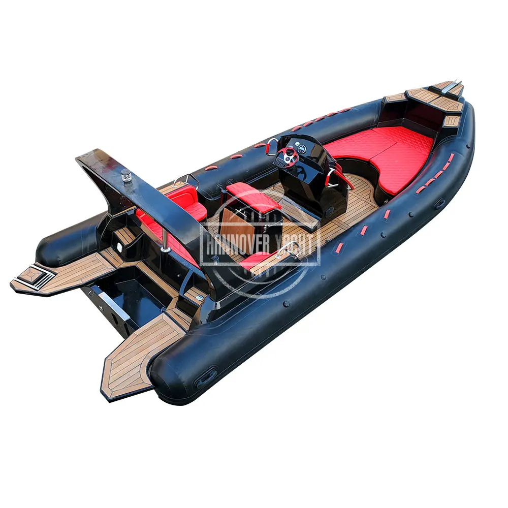 Hot Sale 25ft RIB 760 Luxury Hypalon Rigid Hull Inflatable Boats For Family