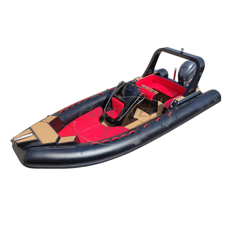 Best-selling boat fiberglass 22ft fishing inflatable boat with steering wheel rib boat hypalon 680