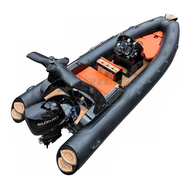 CE Fiberglass boat 20ft orca High speed semi rigid hull inflatable rib 580 schlauchboot 6m with motor