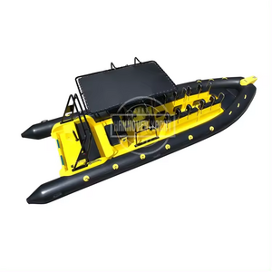 Best selling  boat aluminum 28ft fishing inflatable boat with steering wheel rib boat hypalon 860