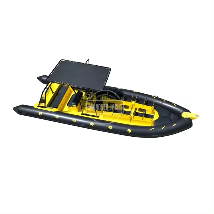 Best selling  boat aluminum 28ft fishing inflatable boat with steering wheel rib boat hypalon 860