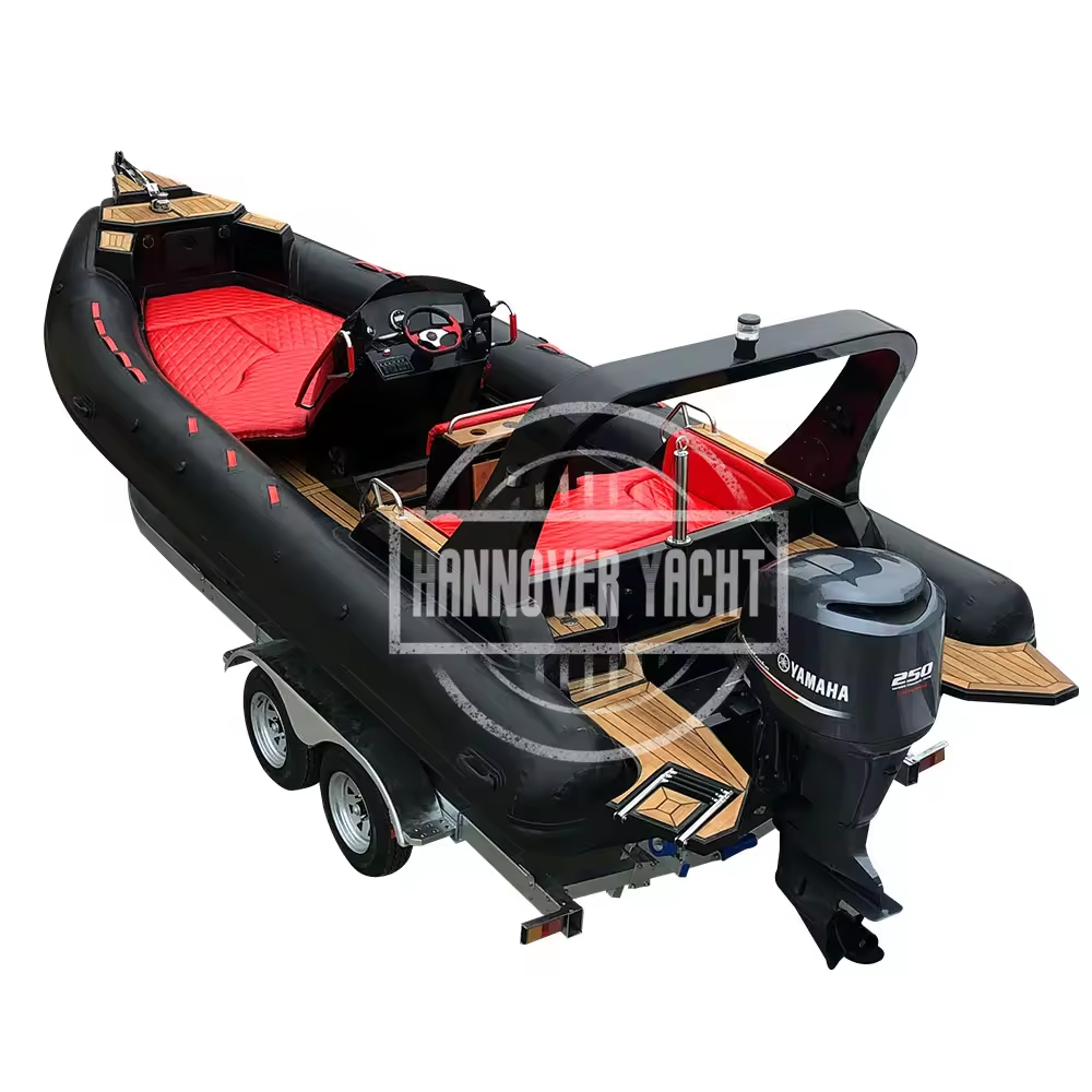 Hot Sale 25ft RIB 760 Luxury Hypalon Rigid Hull Inflatable Boats For Family