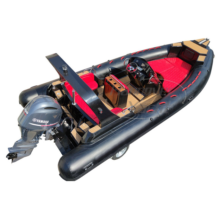 Best-selling boat fiberglass 22ft fishing inflatable boat with steering wheel rib boat hypalon 680