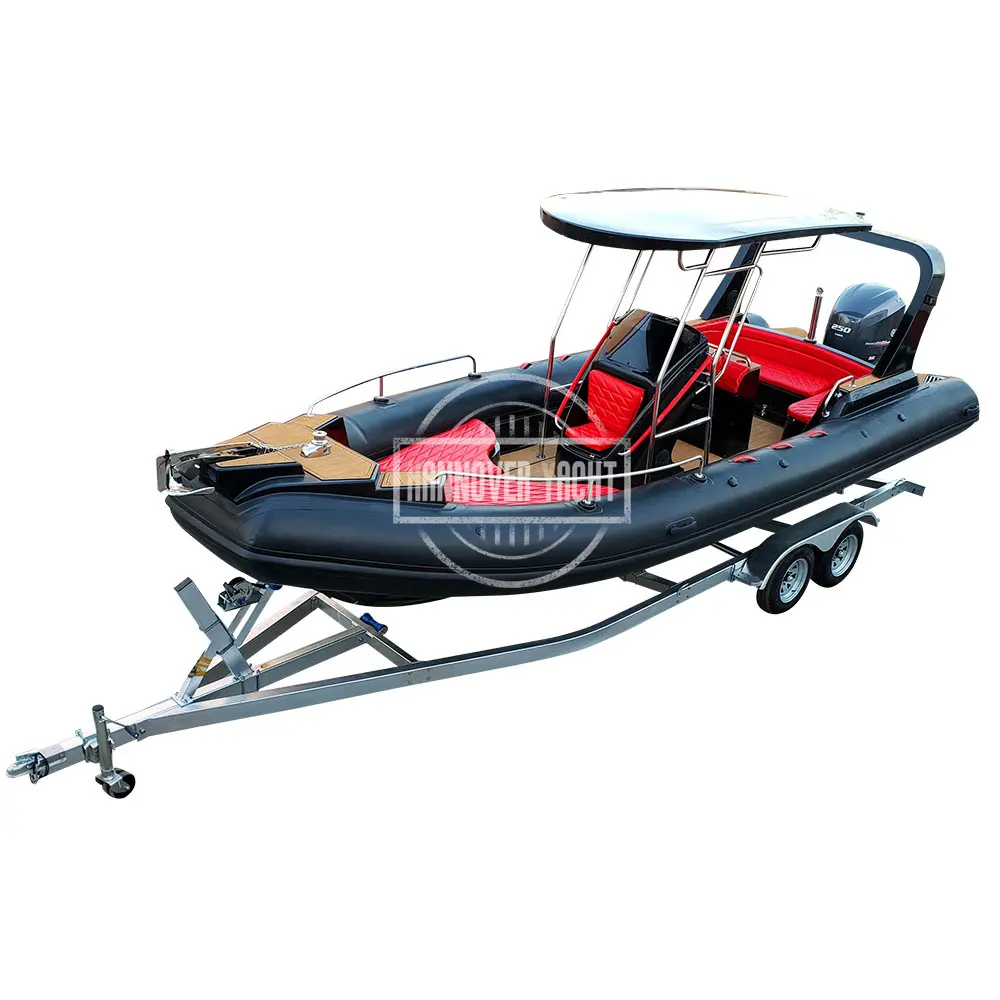 Hot Sale 25ft RIB 760 Luxury Hypalon Rigid Hull Inflatable Boats For Family