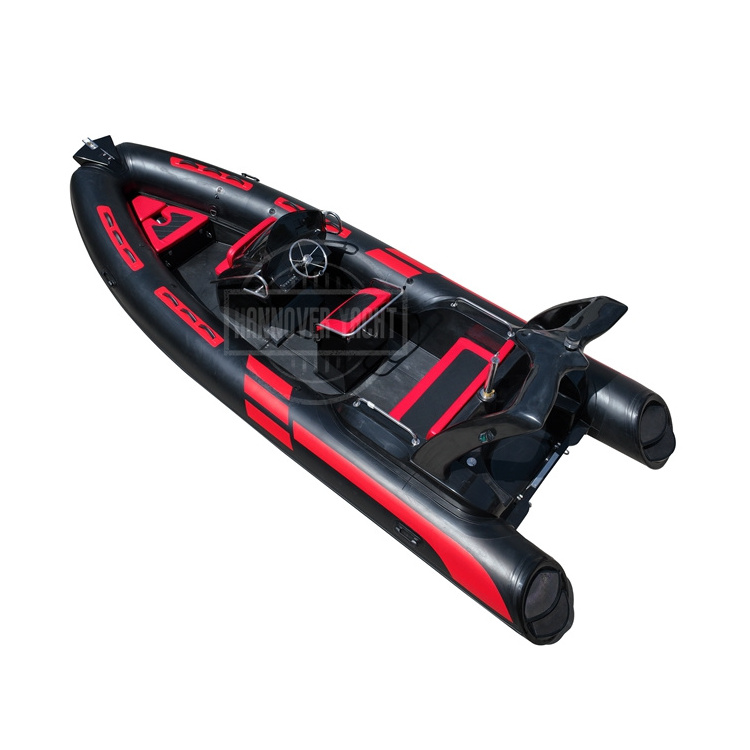 CE Fiberglass boat 20ft orca High speed semi rigid hull inflatable rib 580 schlauchboot 6m with motor