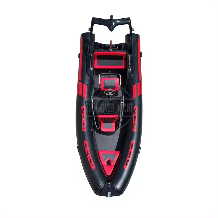 Best selling  boat aluminum 19ft fishing inflatable boat with steering wheel rib boat hypalon 580