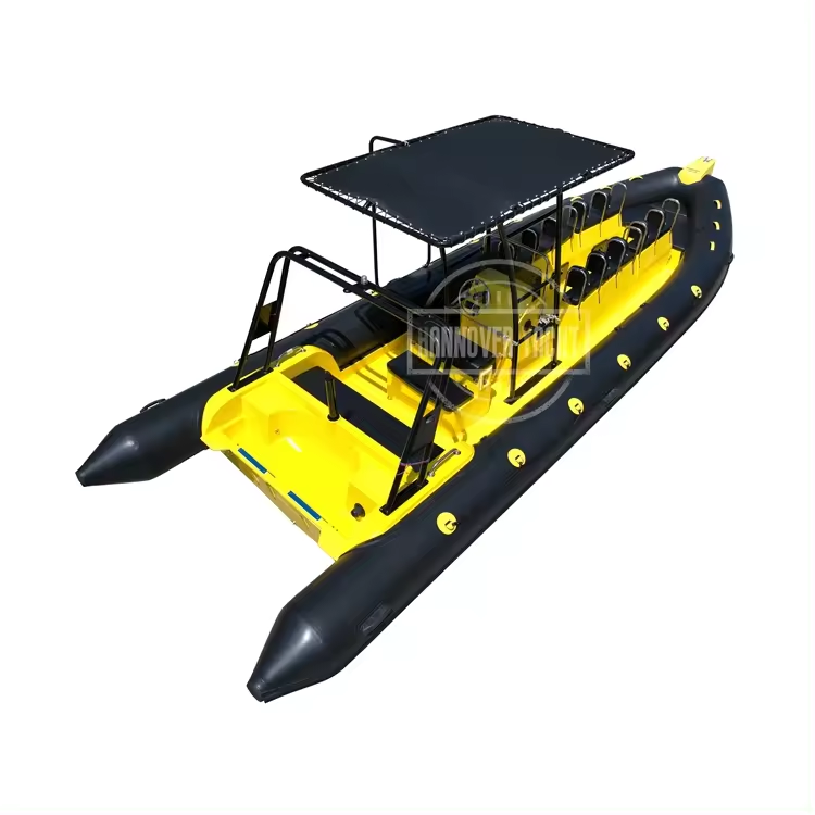 Best selling  boat aluminum 28ft fishing inflatable boat with steering wheel rib boat hypalon 860