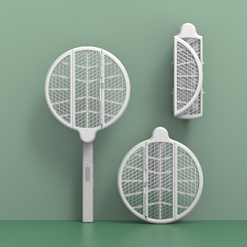 smart insect control mosquito USB rechargeable electronic fly killer folding racket electric mosquito swatter with UV light lamp