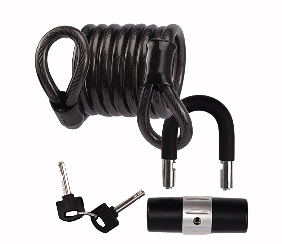 Factory 1.2m U-Shape Padlock Electric Bike Lock Multi-Functional Steel Cable Straight Hair Combination Anti-Theft Lock PVC