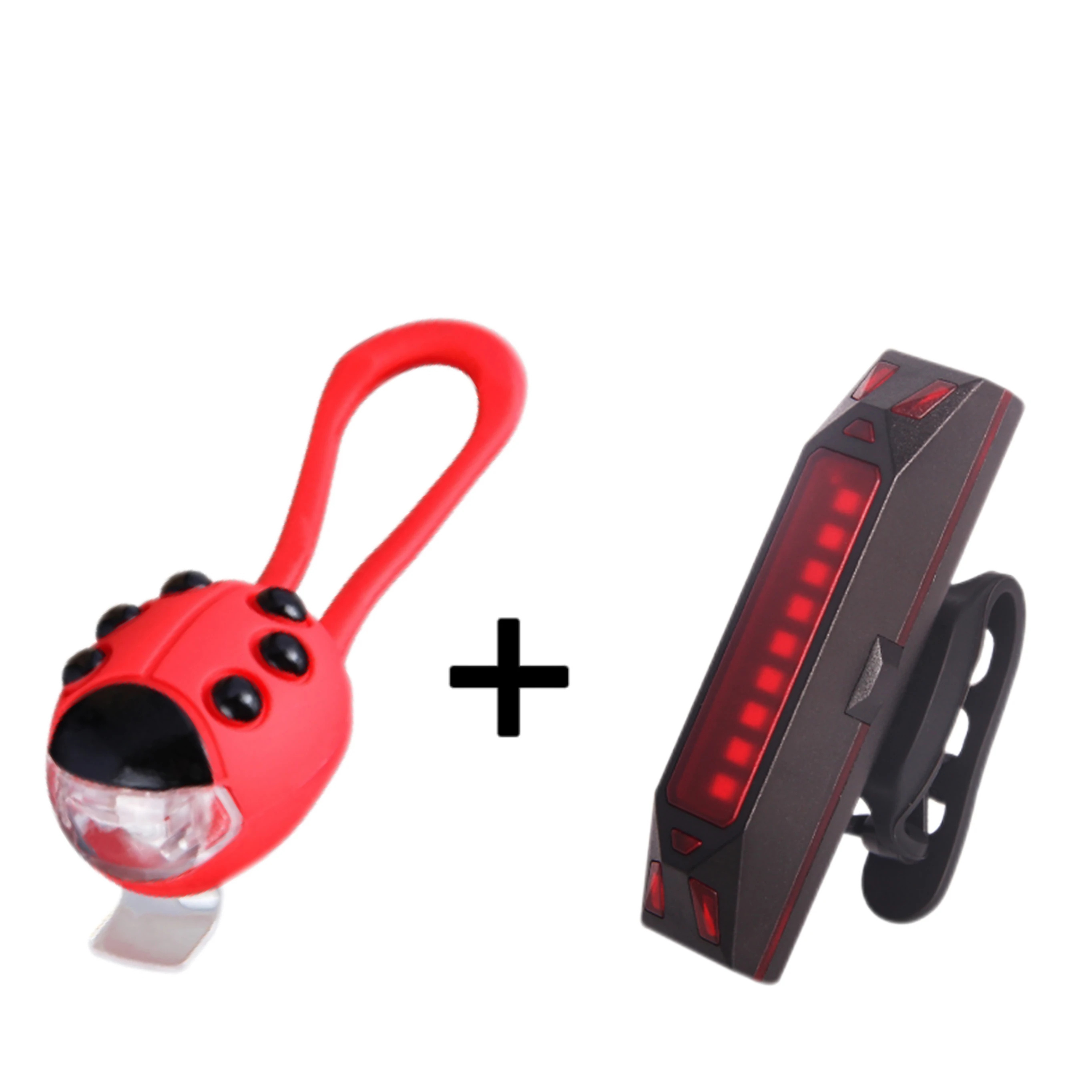 Hannuo Cartoon Ladybug Lights and Flowing Taillight Sets Make Your Night Riding Bike Accessories Safer Battery Leds Red 37 G