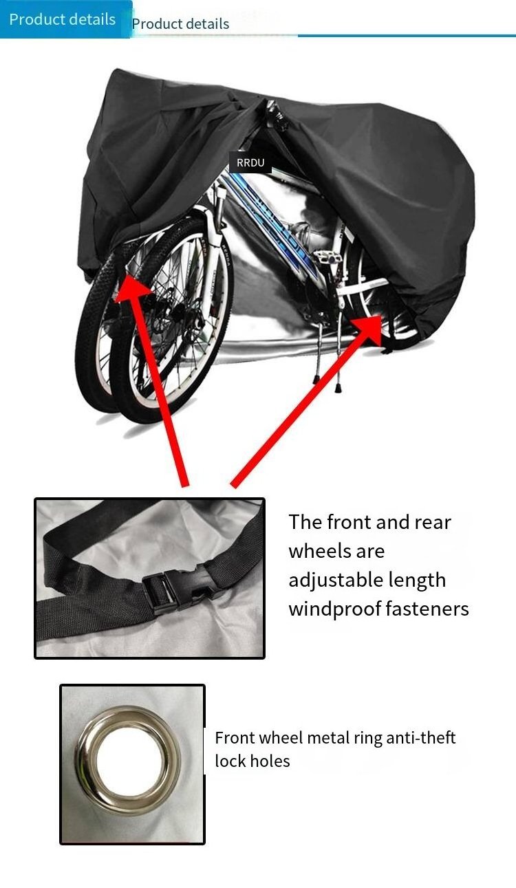 Explosive high quality durable easy to carry bike cover outdoor rain and dust proof front wheel metal ring anti-theft hole