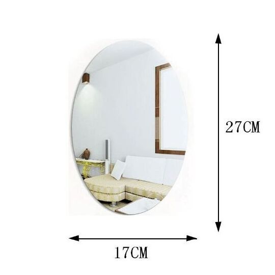 27*17cm Non Glass Safety Adhesive Wall Stickers Custom Oval 3D Acrylic Mirror Sheet Wholesale Wall Decor for Home