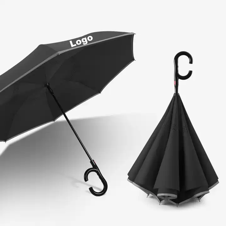 Hn Custom Outdoor Umbrella Upside-Down Inside Out Umbrella Uv Protection Reversed Modern Umbrella With Logo