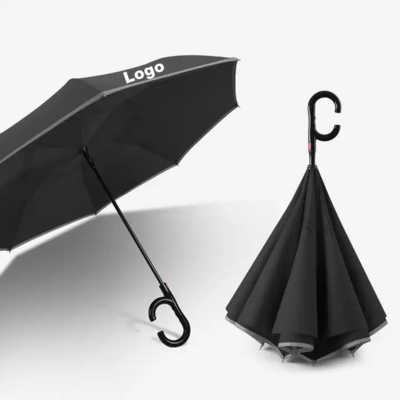 Hn Custom Outdoor Umbrella Upside-Down Inside Out Umbrella Uv Protection Reversed Modern Umbrella With Logo