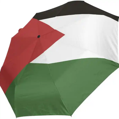 Hn Wholesale Three Folding Palestine Umbrella 190T Pongee Fabric Palestine Products Automatic Rain Umbrella With Logo