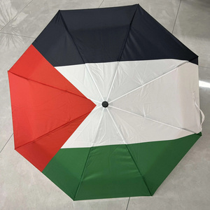 China Factory Promotion Windproof 21 Inch Promotion Portable Palestine Flag Umbrella For Outdoor Decoration