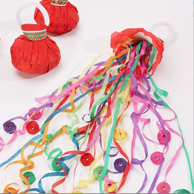 Promotion Wedding Multi-Color No Mess Confetti Poppers Streamers Colorful Grenade Spider Silk Streamer For Party Favors