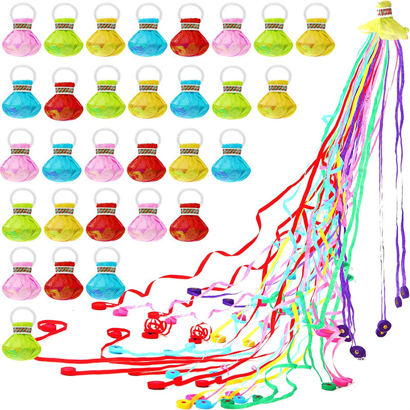 Promotion Wedding Multi-Color No Mess Confetti Poppers Streamers Colorful Grenade Spider Silk Streamer For Party Favors