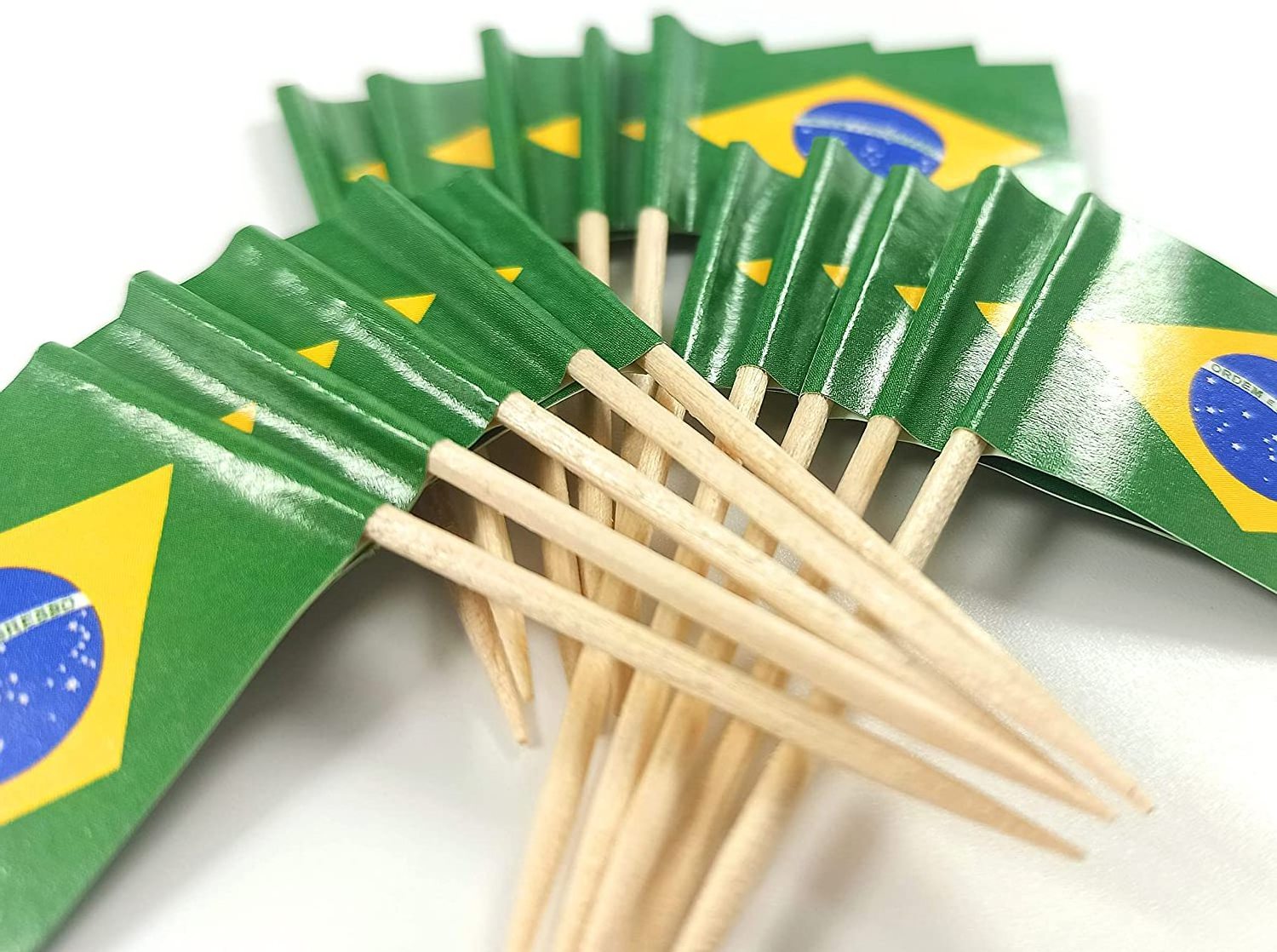 Sandwich Toothpick Flags Decorative Bamboo Toothpicks Cocktail Flags Burger Kraft Paper Toothpick Flags for Food Decoration