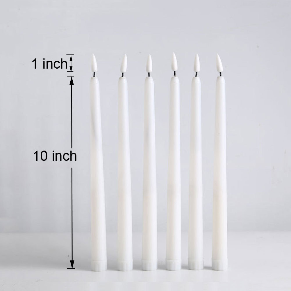 Flameless Taper Candles with Timer Battery Operated LED Flickering 3D Flame Real Wax Window Candle Wedding Fireplace Decoration