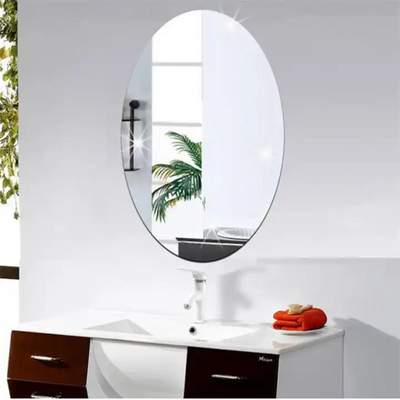 Hn Hot Sale Custom Acrylic Mirror Wall Sticker Removable Bathroom Living Room Wardrobe Wall Mirror Sticker