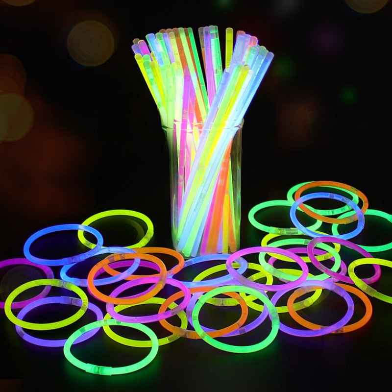 Glow Sticks Bulk 8 inches Bracelets Necklaces Glow in the Dark Neon for Christmas Party Supplies Pack