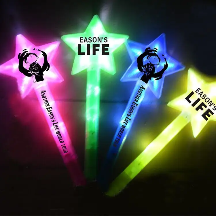 Wholesale Custom Logo Printing Glow in the Dark Stick Led Toys Flashing Light up Glow Cheer Sticks for Party