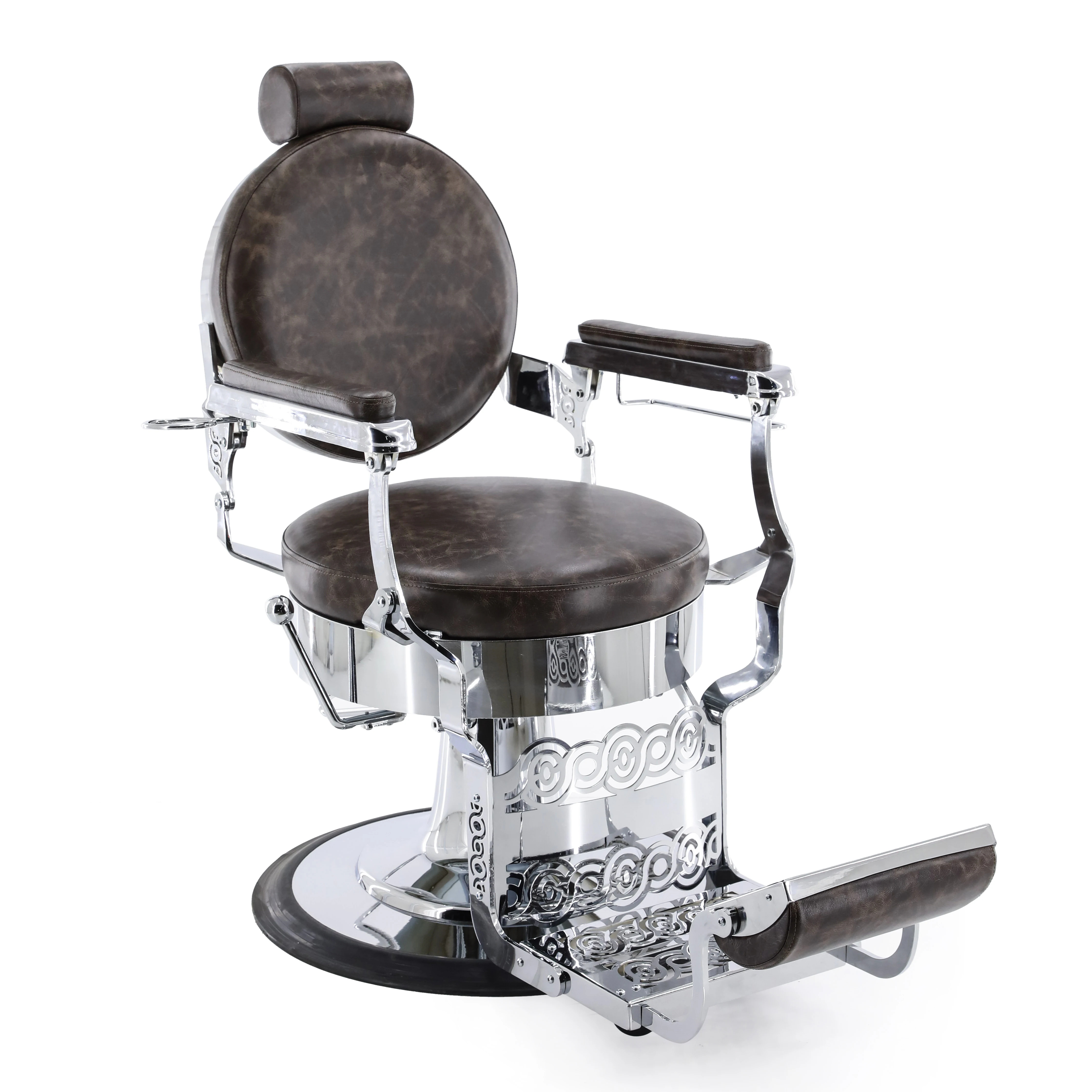 Foldable Swivel Legs Adjustable Headrest Luxury Barber Chair