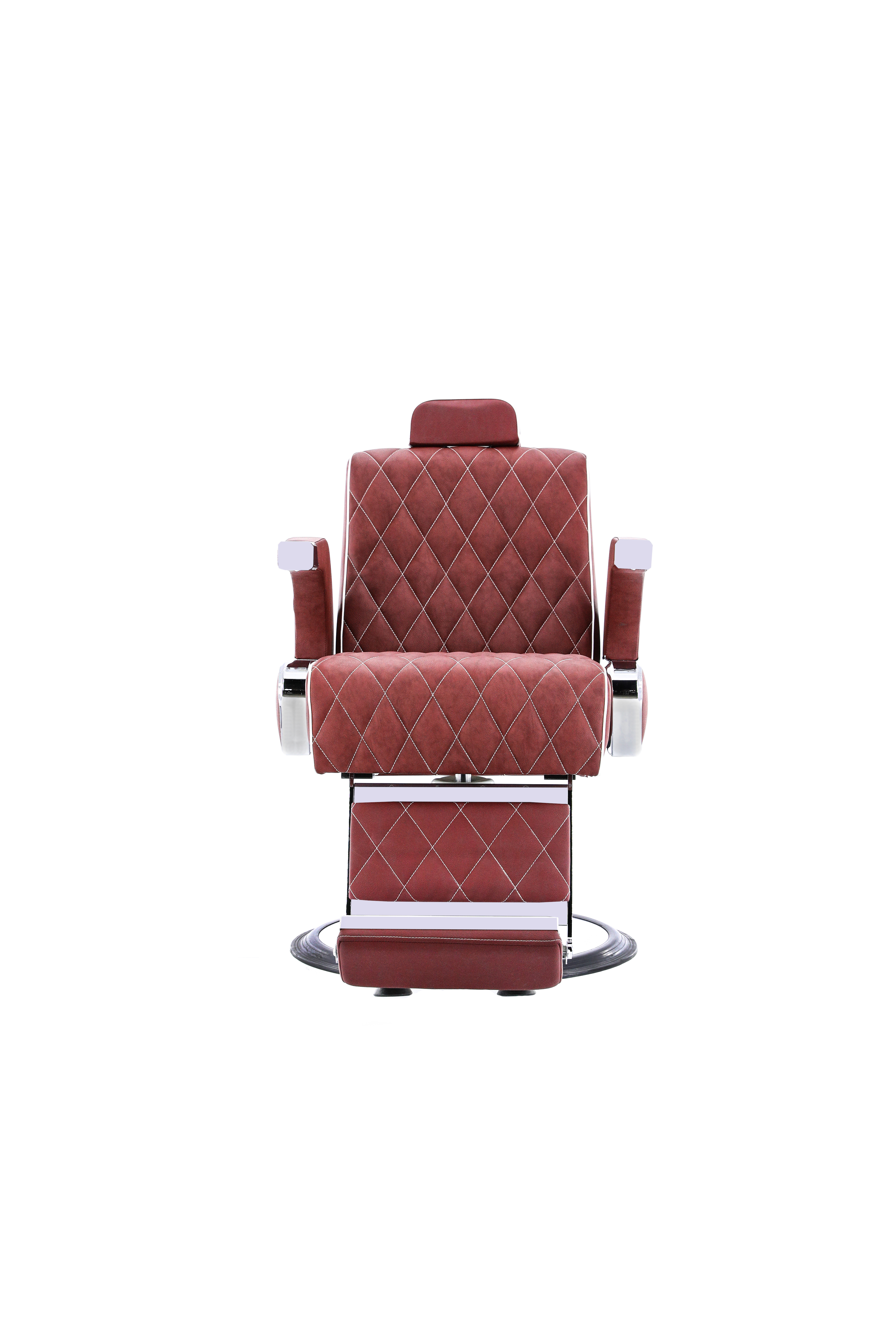 RED BAKLAVA PATTERNED BARBER CHAIR