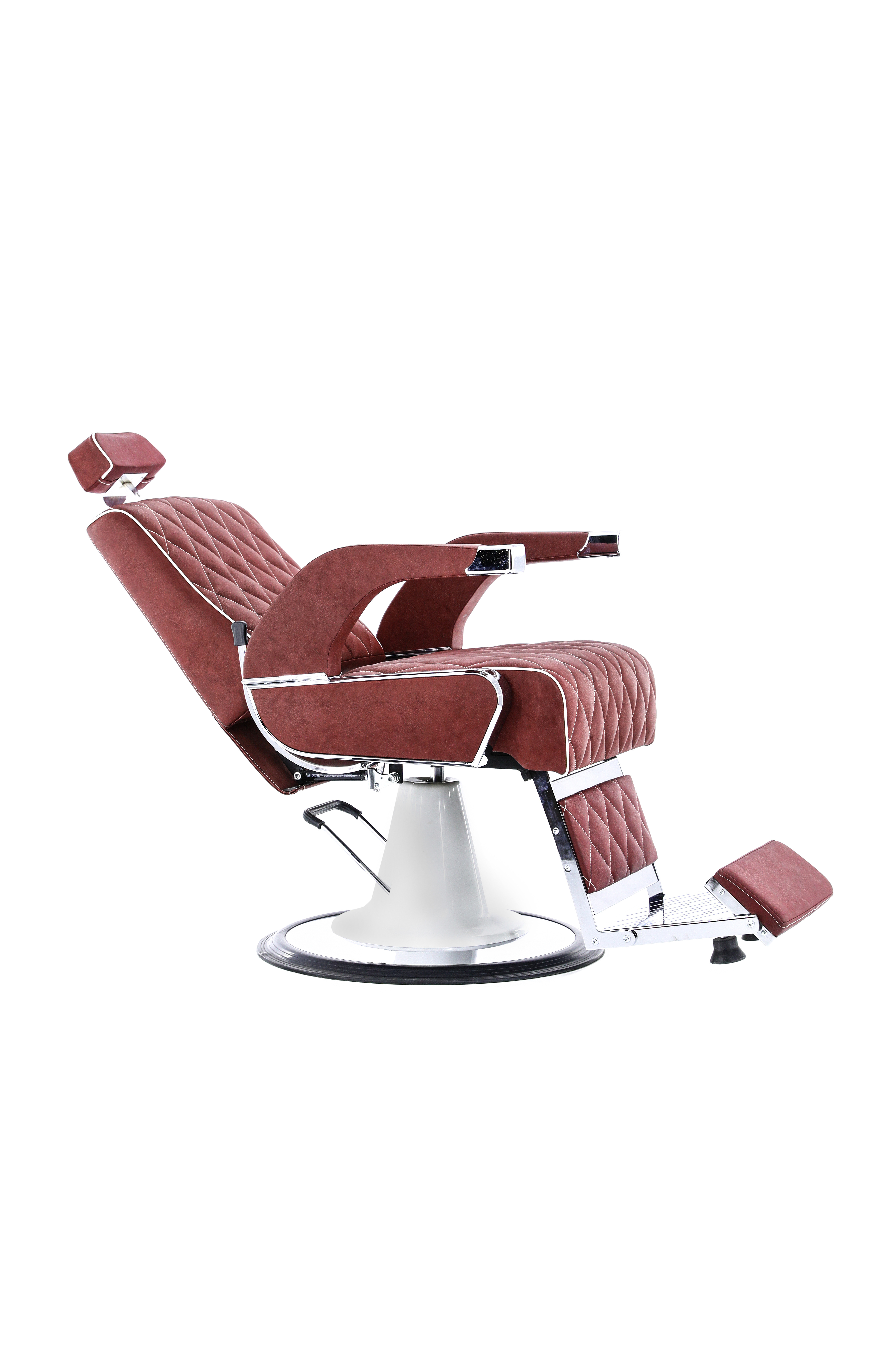 RED BAKLAVA PATTERNED BARBER CHAIR