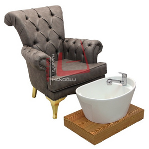 Wholesale Cheap Spa Chair Manicure Pedicure Chair for Salon High Quality Salon Furniture Ceramic Basin Customized Color