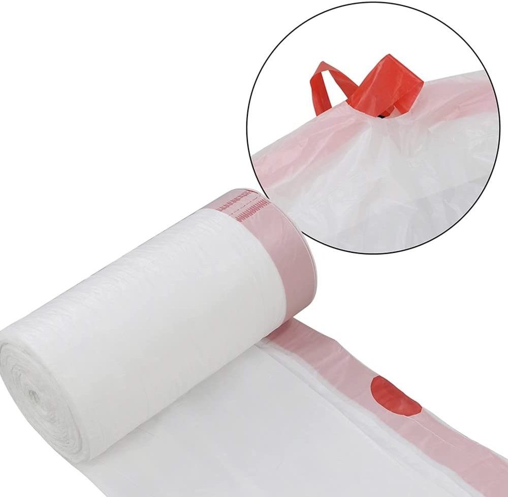 White Plastic Drawstring Garbage Bag All Storages Different Sizes Kitchen Bag Made In Viet Nam Factory Direct Affordable Price