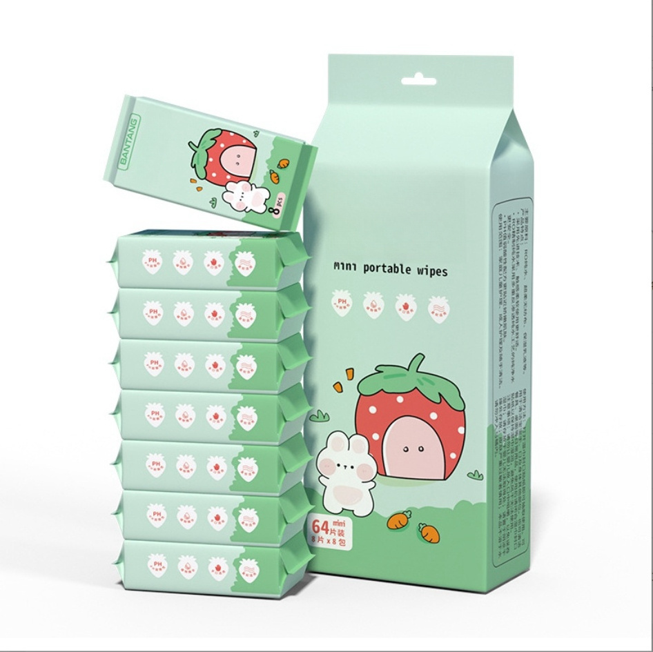 OEM Portable Household Packaged Natural Baby Wipes Pacifier Wipes Bamboo Diaper Butt Wipes