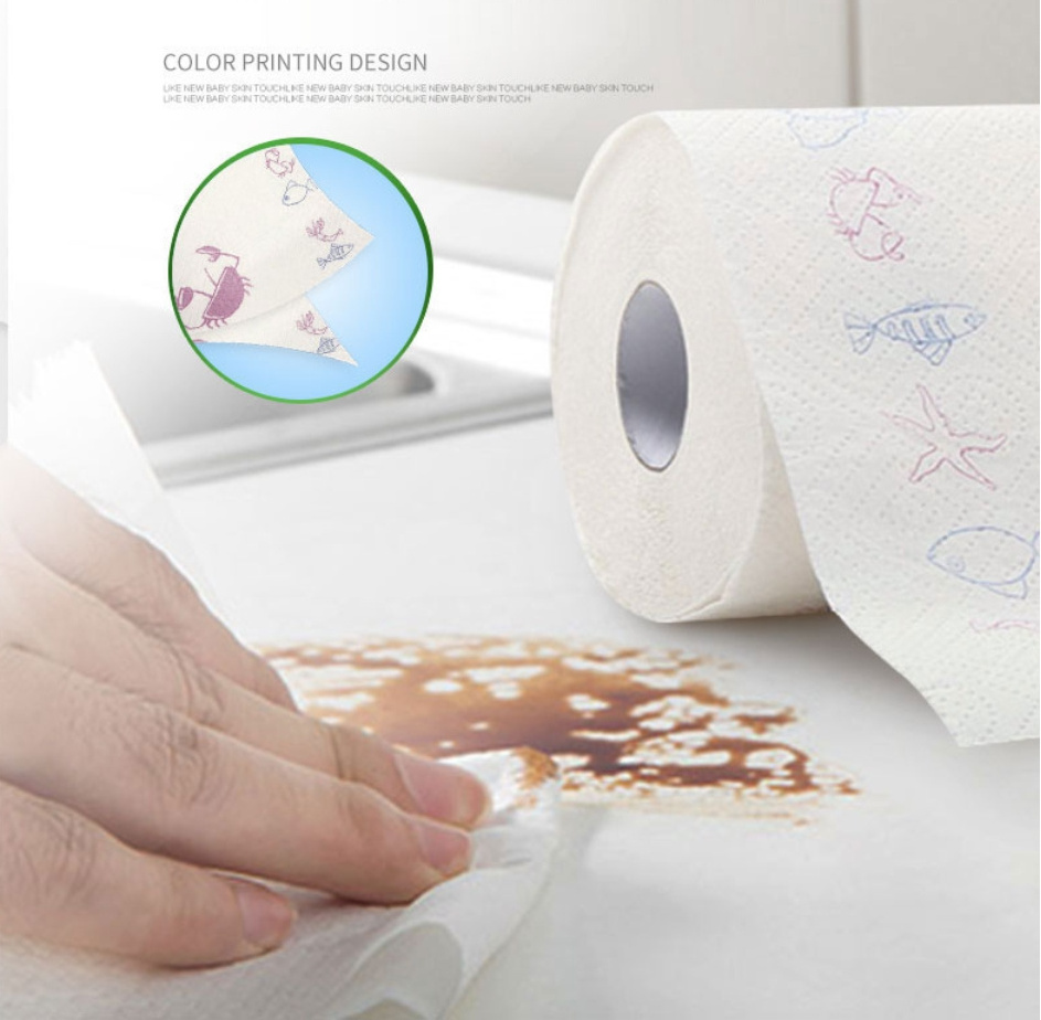 customized packaging and logo printing biodegradable kitchen towel and toilet paper rolls thick one roll toilet paper