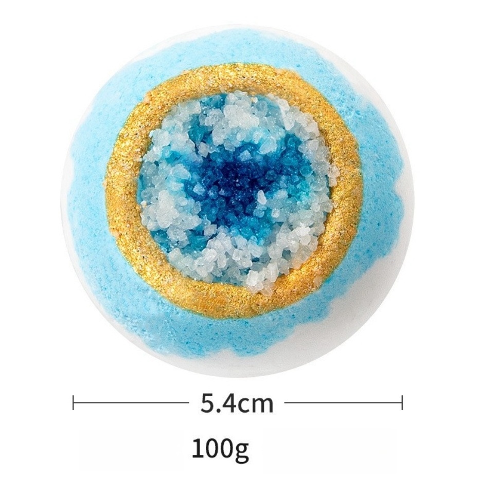 100g Exploding Sea Salt Bath Ball Children's Crystal Bubble Bath Bomb with Essential Oil Aromatherapy for Body Use