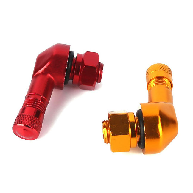 Wholesalers Cnc Refitted Tubeless Car Motorcycle Electric Motor 90 Degree Tire Stem 10 Colors 1pcs Air Tire Valve-Caps