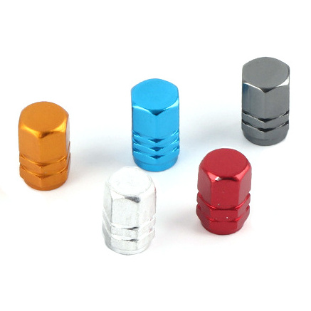 Customize Logo Durable Aluminum Alloy Tire Stem Cover 4pcs/Pack Hex Universal Car 9 Different Colors Valve-Caps