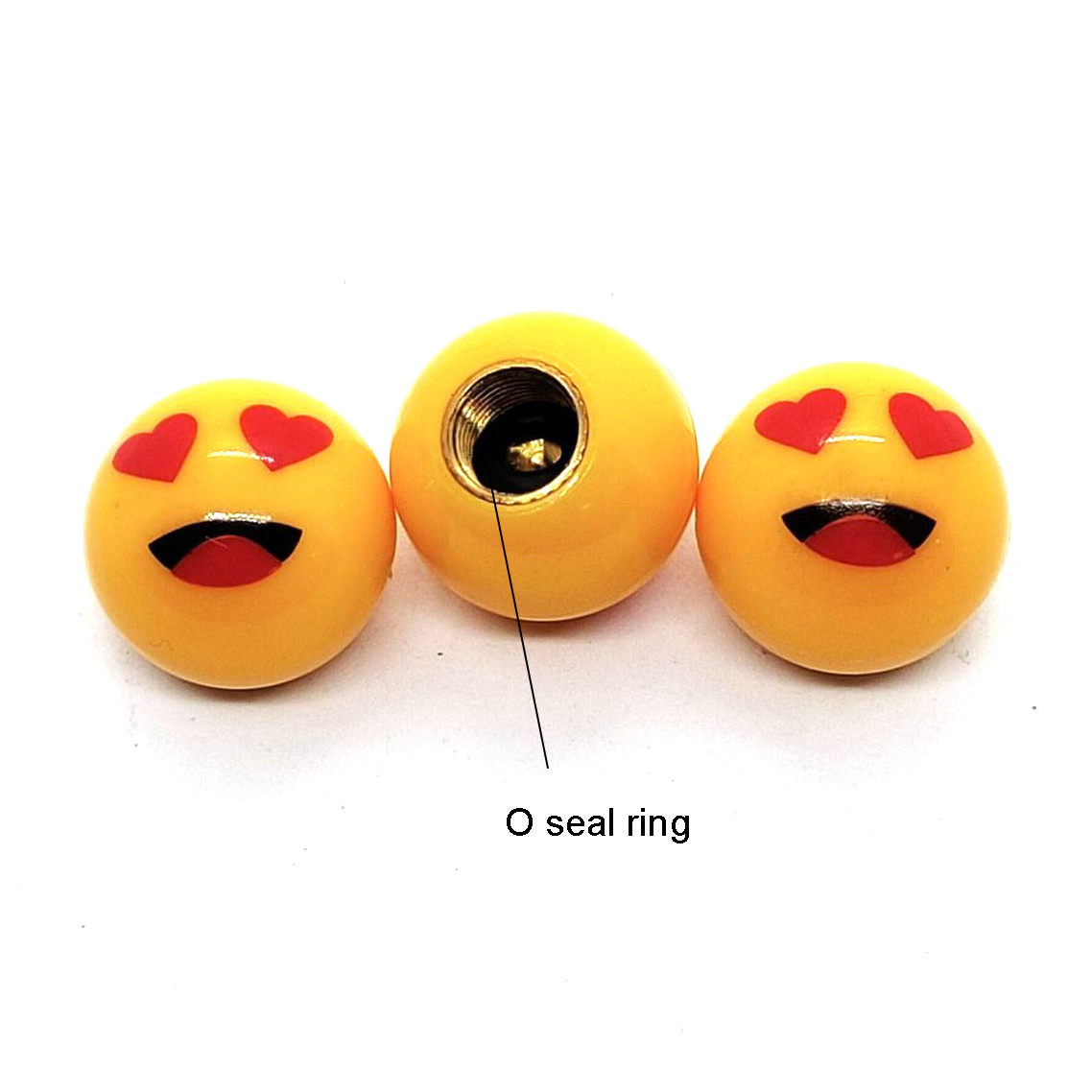 Wholesales Personality Cute Smile Emoticon Face Eco-Friendly Abs Lighting Tyre Air Stem Covers Universal Mix 4pcs/Pack Valve-Cap