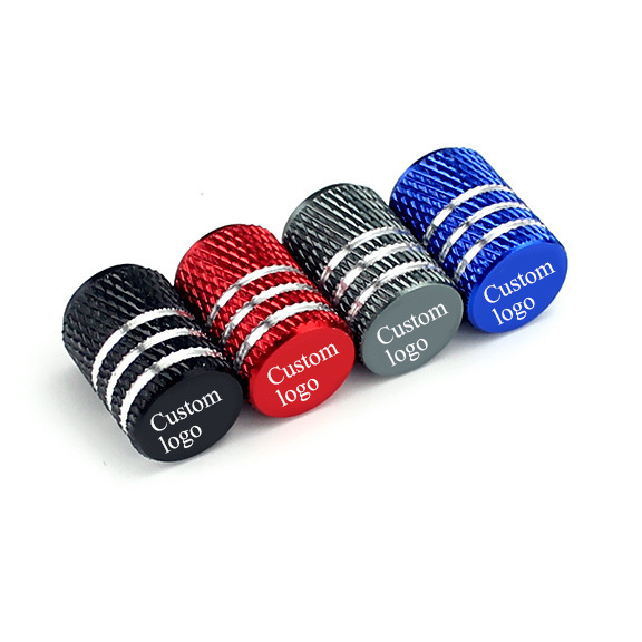 Custom Logo Dustproof Durable Aluminum Tire 4pcs/Set Rhombus Pattern Protective Car Bicycle Covers Valve Cap