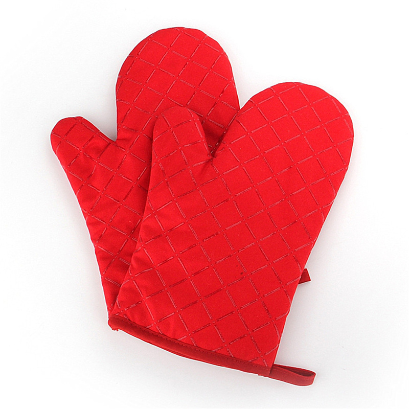 Heat Resistant Aramid Oven Mitts Barbecue BBQ Cotton Silicone Oven Gloves For Kitchen Cooking Baking