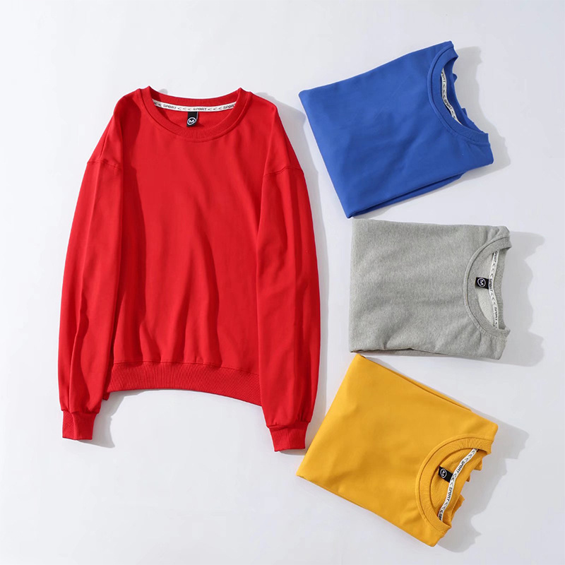 Cotton Blank Crewneck Plain Sweatshirts Original Materials Sweater Men's Sweat Wear Embroidery O Neck Shirt