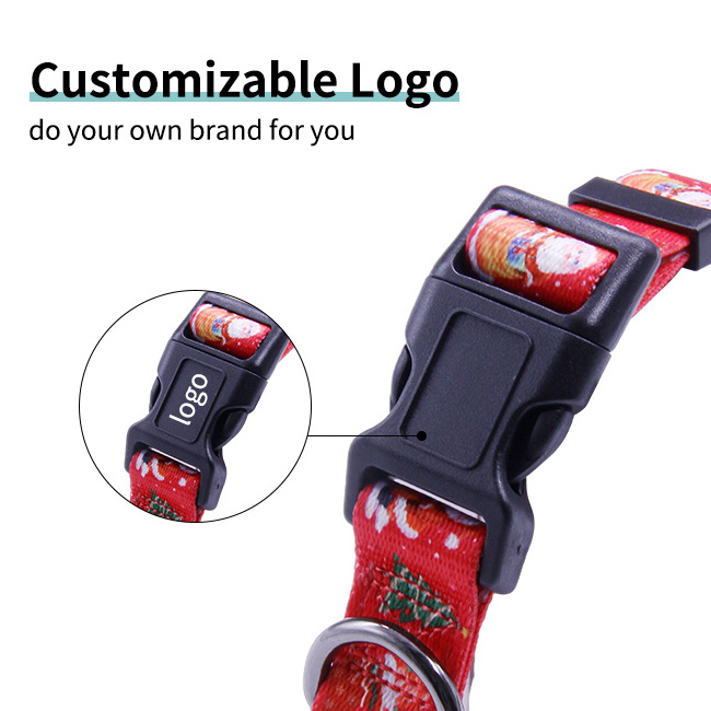 Manufacturer Wholesale Printed Eco-Friendly Dog Collar and Leash Custom Designs Adjustable Collar Pet Supplies