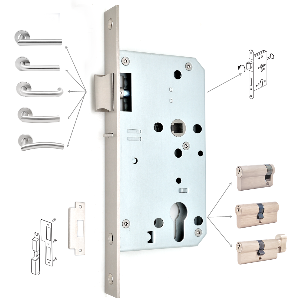 CE Stainless steel security door panic device mortise night latch lock 5572ZN