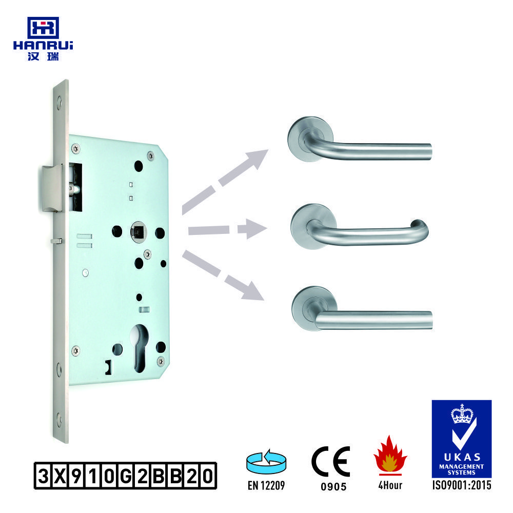 BS 60mm CC 72mm CE DIN18251 stainless steel night latch lock with safety latch for architectural airport