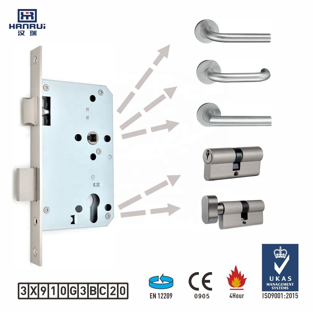 DIN18251 CE certificate euro mortice lockset stainless steel 5572 fire rated mortise door lock for architectural hospital