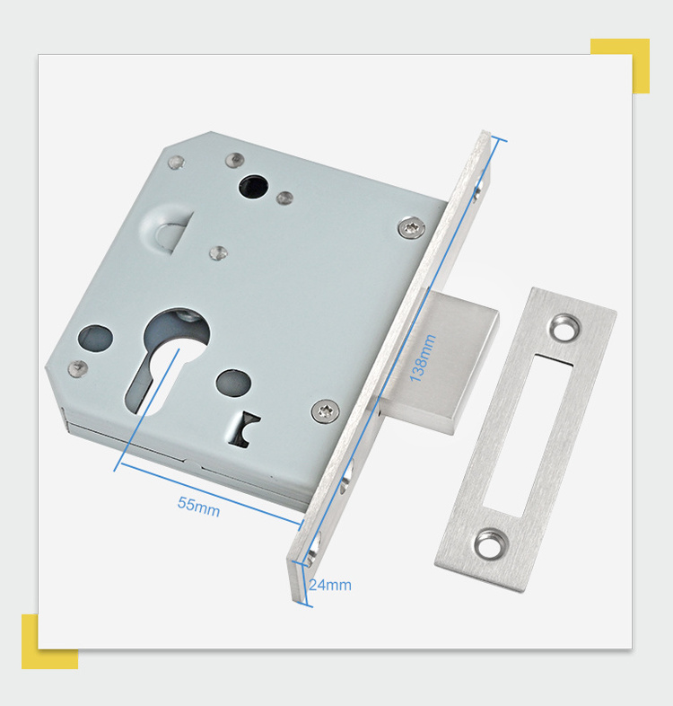 55ZD Dead Mortise door lock body 55mm backset  Stainless Steel SUS304