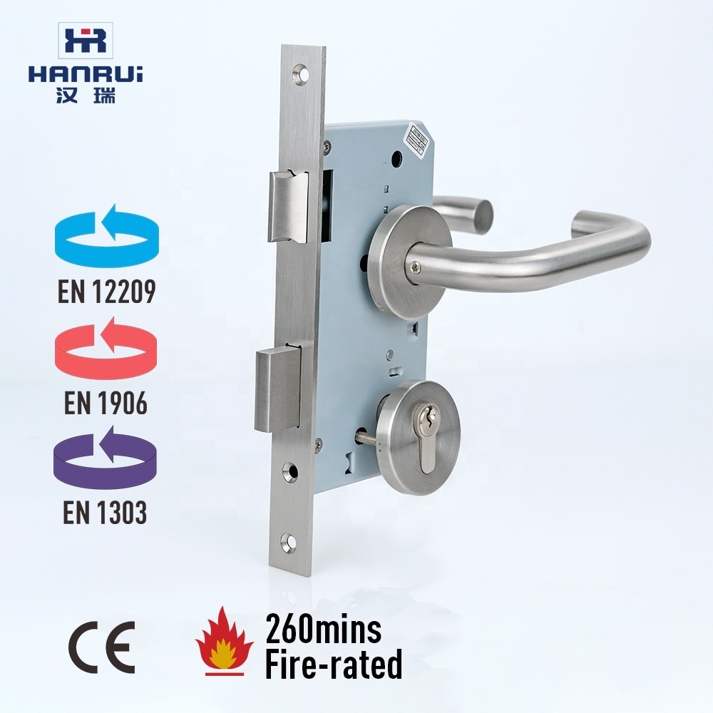 CE certificate stainless steel 5572 DIN 18251 mortise lock for architectural hospital