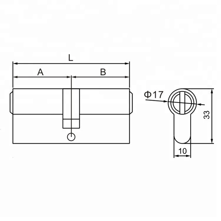 China made high quality pin inside double open euro anti drill door lock cylinder brass mortise lock cylinder