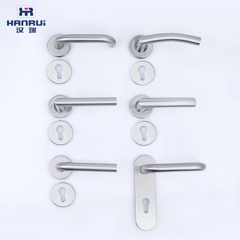 EN1906 Fire rated Door handle stainless plate 72mm 85mm backplate lever handle