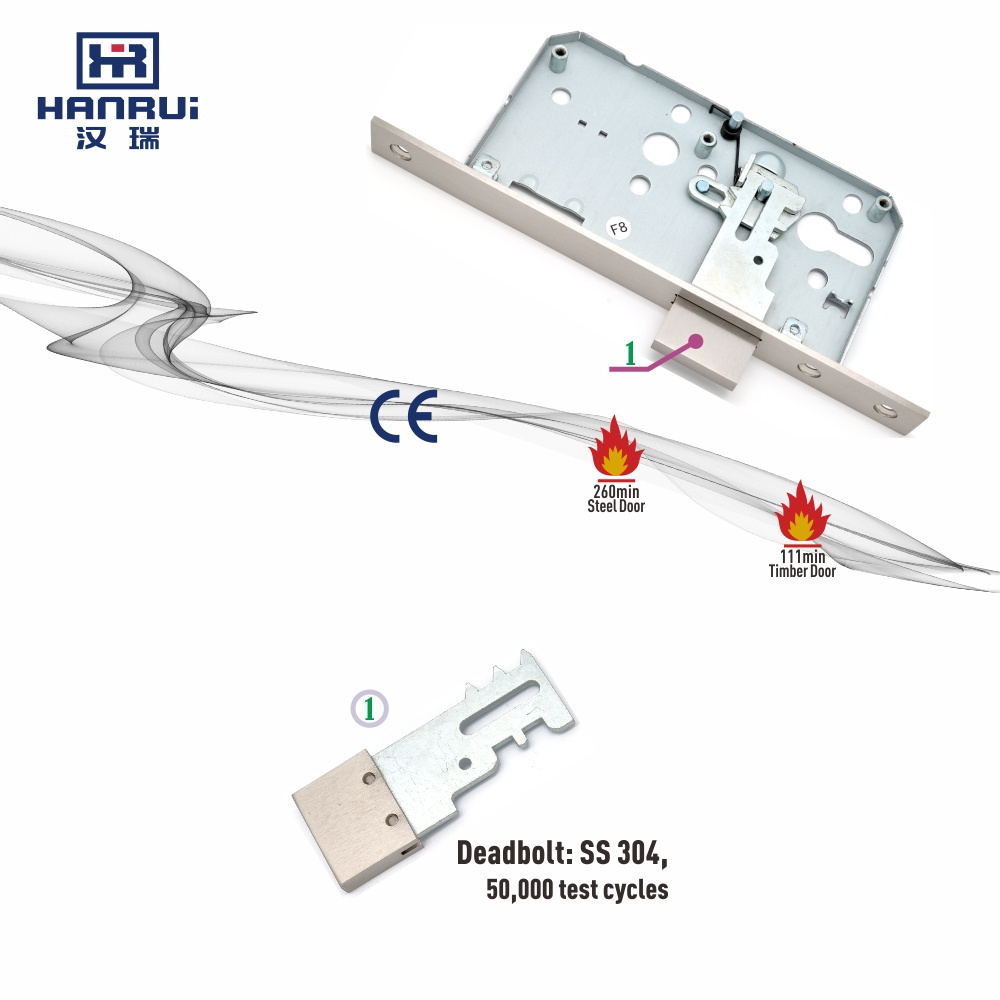 CE certificate EN12209 Fire rated ss304 mortise DEADBOLT lock for fire door